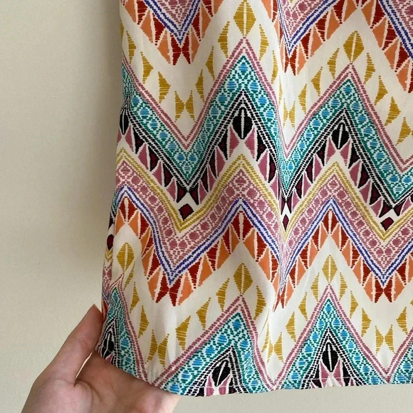 Bee Stitched Open-Back Tribal Print Top, Women’s Multicolor Blouse, Size Small - Picture 2 of 13